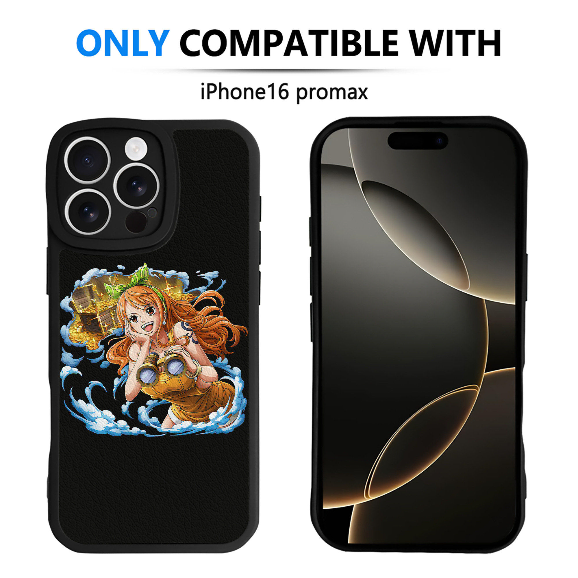 （画像用） ワンピース ナミ ONE PIECE Nami 【iPhone 16シリーズ対応】シリコンスマホケース（レザー調） 材質：シリコン